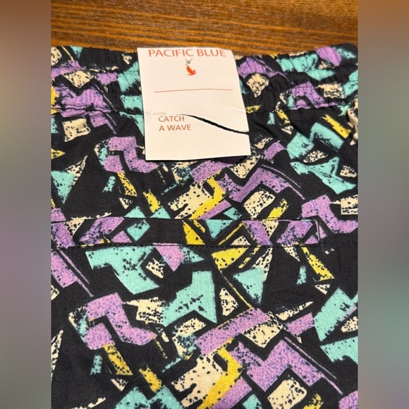 Pacific Blue Board Beach Swim Shorts Mens Sz M 80s Retro Golf Tennis Pickleball - Picture 11 of 16